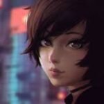 short black hair anime girl